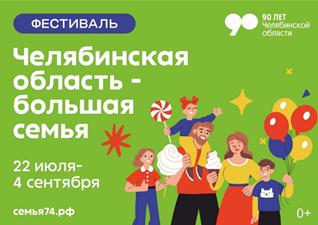 С 22 июля по 4 сентября 2024 года пройдет Фестиваль «Челябинская область – большая семья», который охватит 44 населенных пункта Южного Урала.